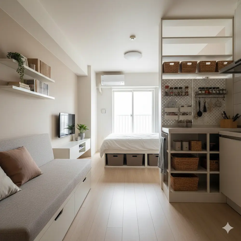 수납 공간이 제한된 소형 주거 공간 내부 구조